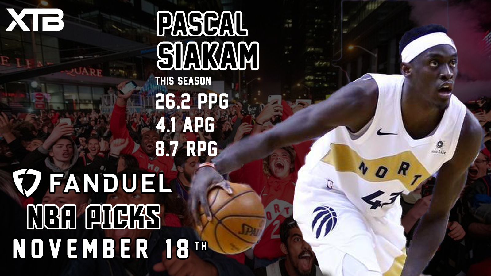 Pascal Siakam Best NBA FanDuel Lineup